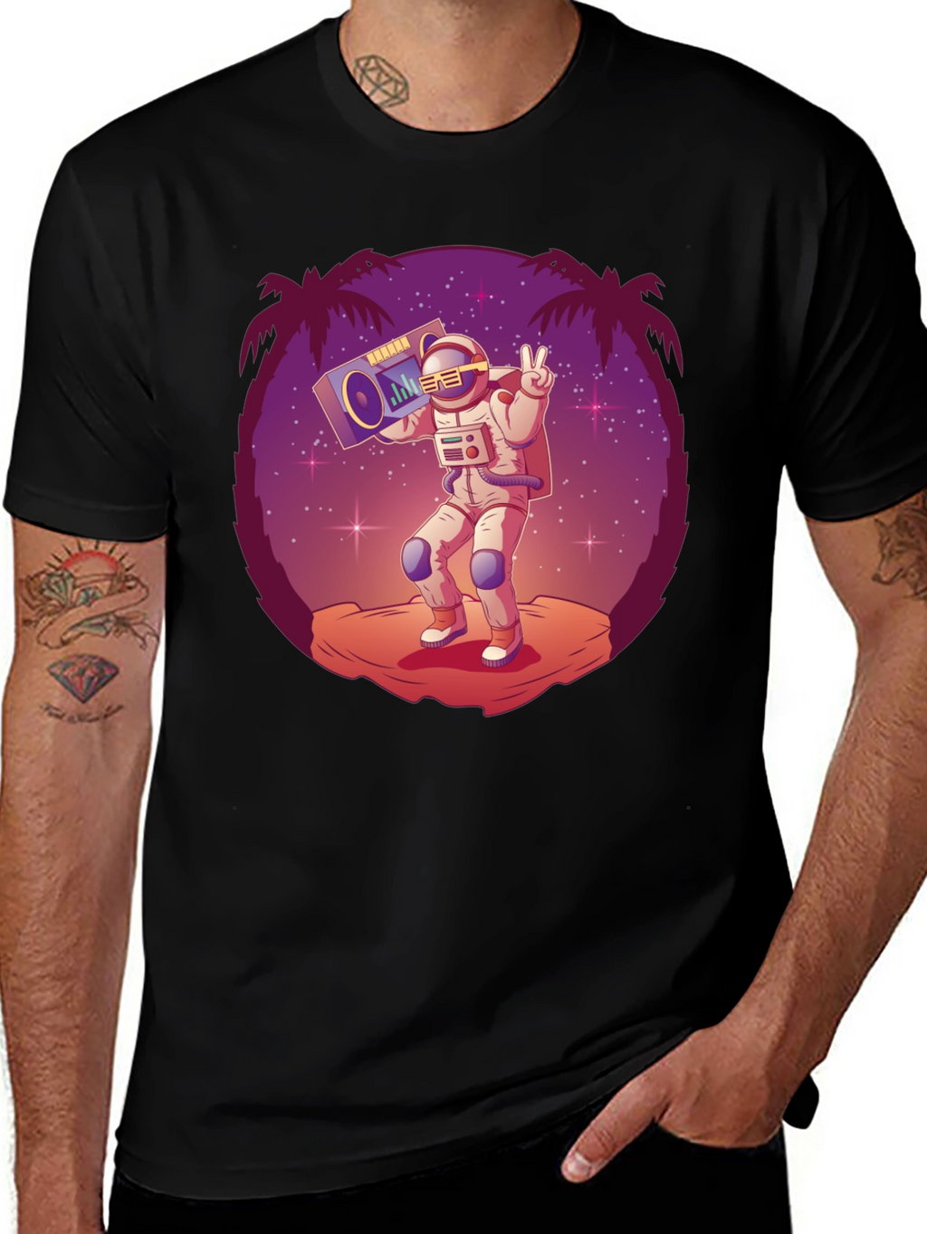 Astronaut Boombox Graphic Tee