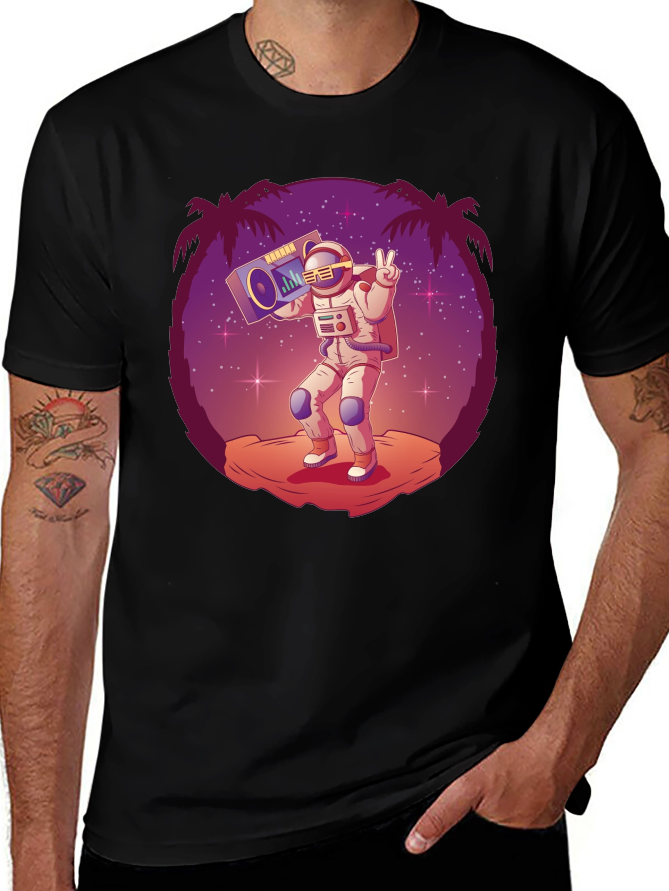 Astronaut Boombox Graphic Tee