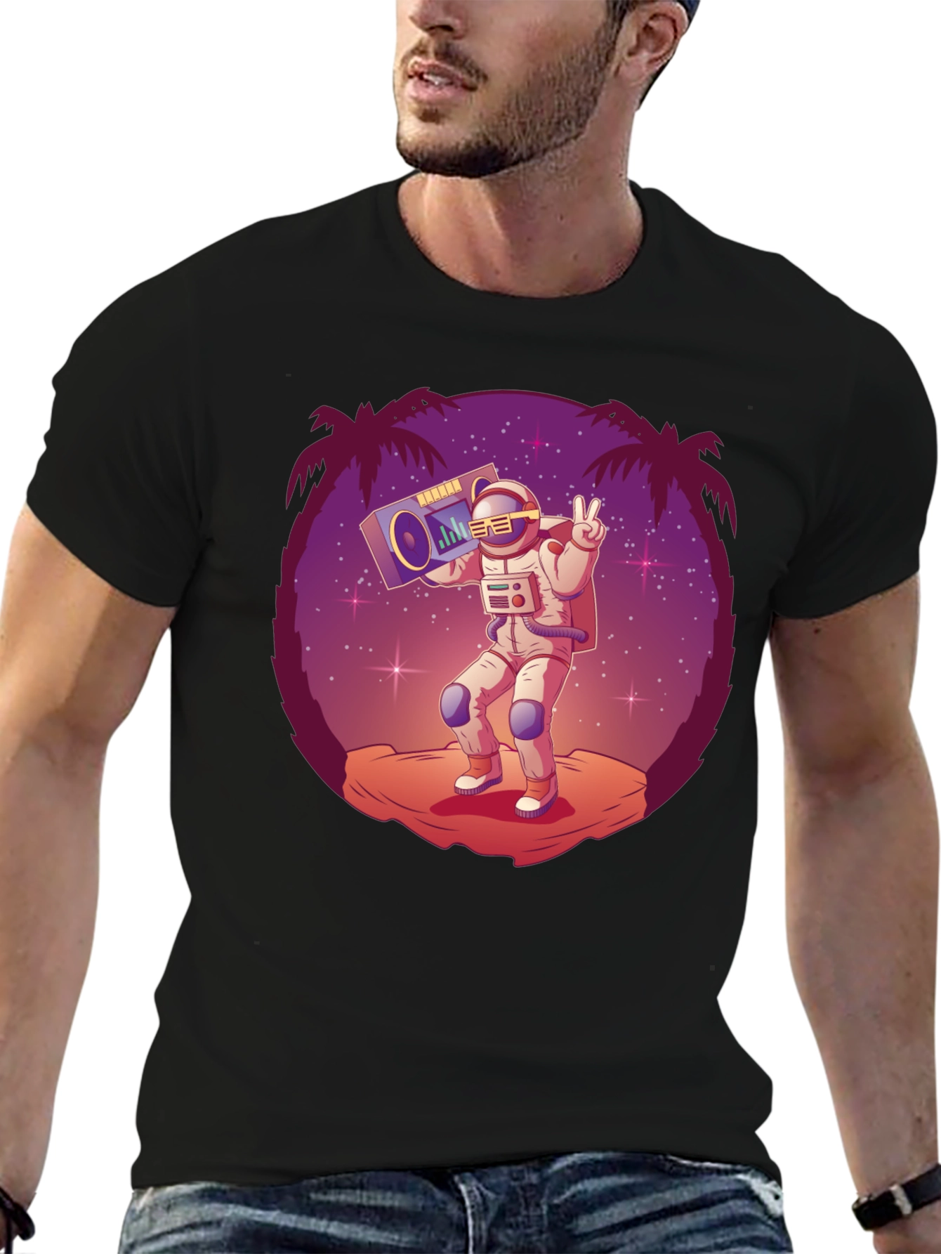 Astronaut Boombox Graphic Tee