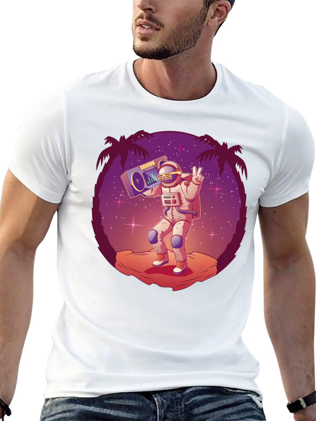 Astronaut Boombox Graphic Tee
