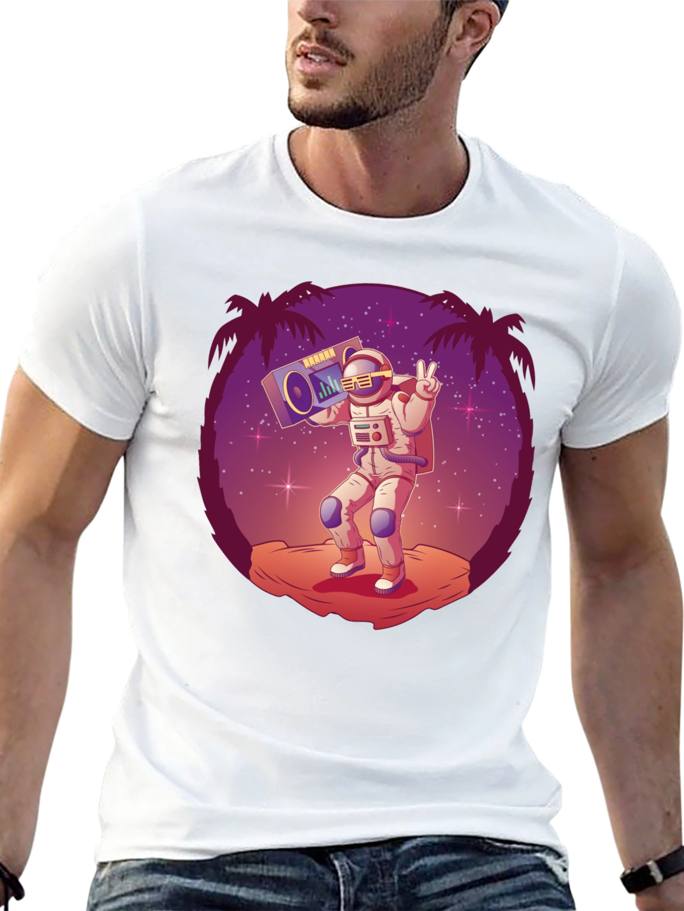 Astronaut Boombox Graphic Tee