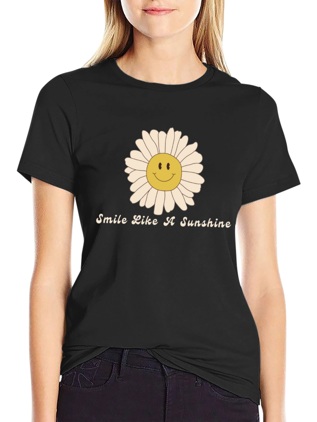 Smile Like A Sunshine Black T-Shirt