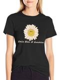 Smile Like A Sunshine Black T-Shirt