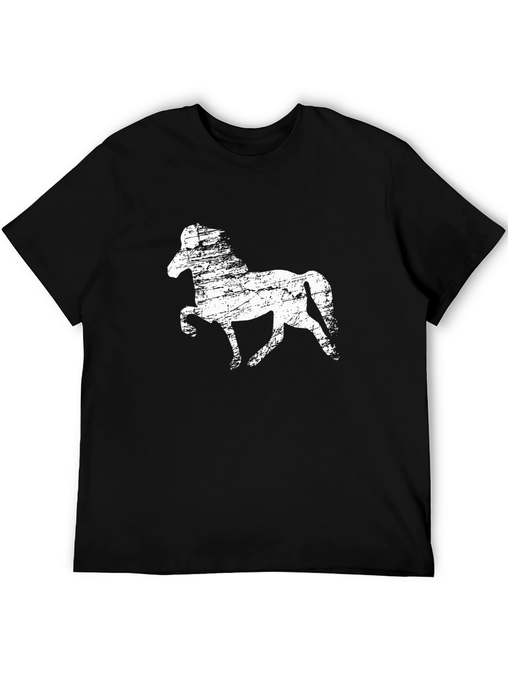 Black Horse Graphic Tee - Distressed Style