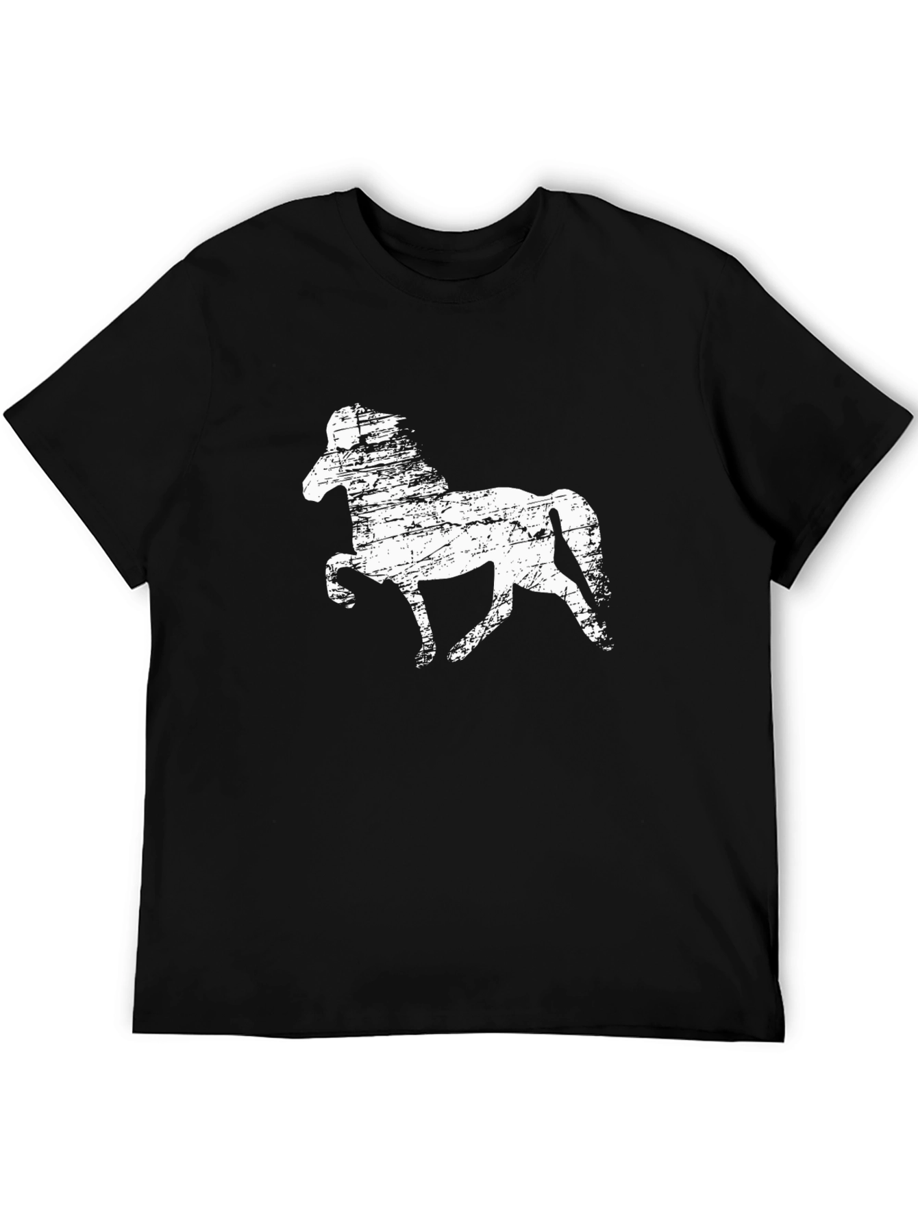 Black Horse Graphic Tee - Distressed Style
