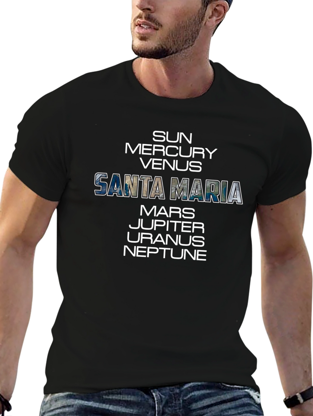 Santa Maria Planets Graphic T-Shirt
