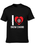 I Heart Snow Chains Black T-Shirt