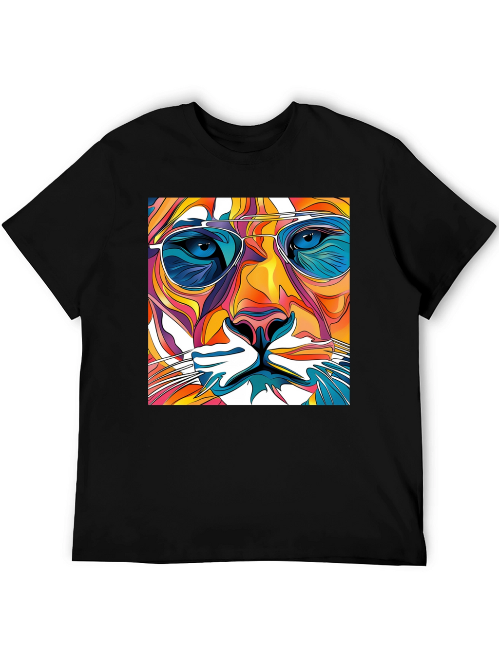 Cool Cat Graphic Tee - Funky Animal Print T-Shirt