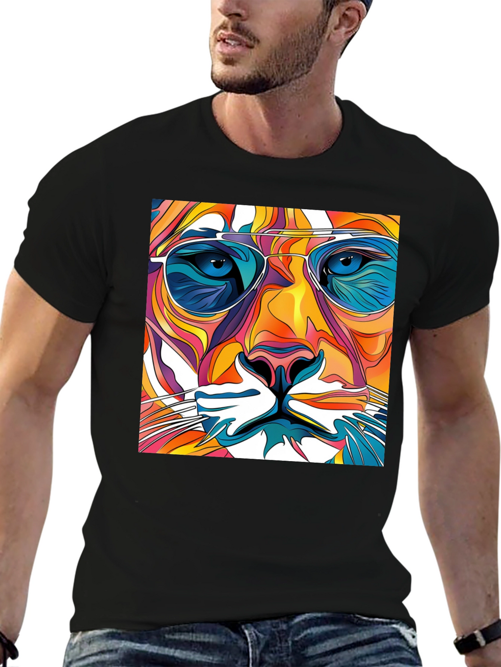Cool Cat Graphic Tee - Funky Animal Print T-Shirt