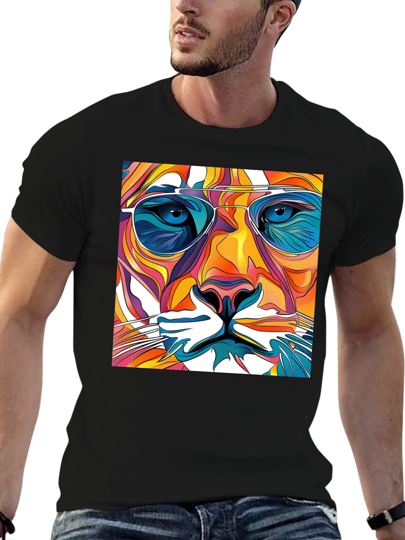 Cool Cat Graphic Tee - Funky Animal Print T-Shirt