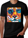 Cool Cat Graphic Tee - Funky Animal Print T-Shirt