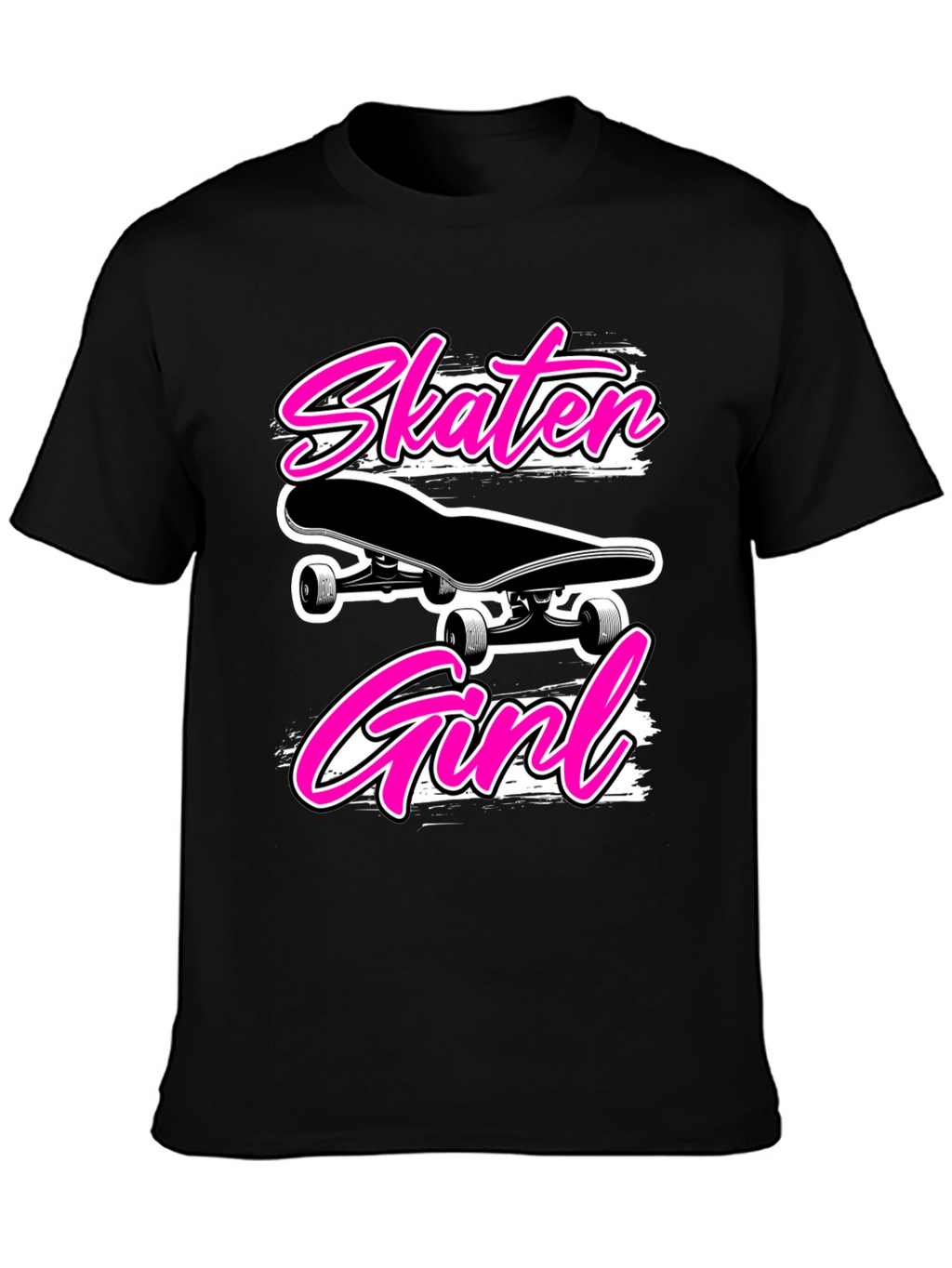Skater Girl Black T-Shirt - Cool Graphic Tee