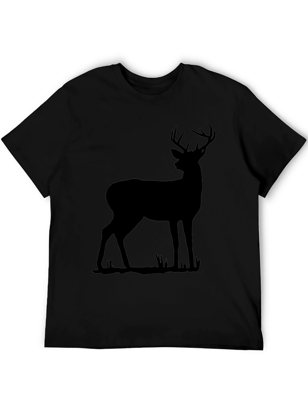 Black Deer Silhouette Graphic T-Shirt