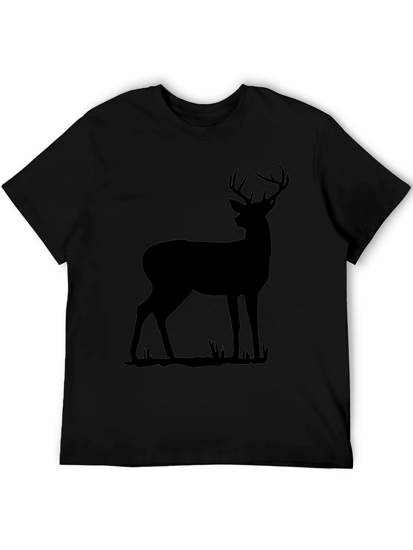 Black Deer Silhouette Graphic T-Shirt