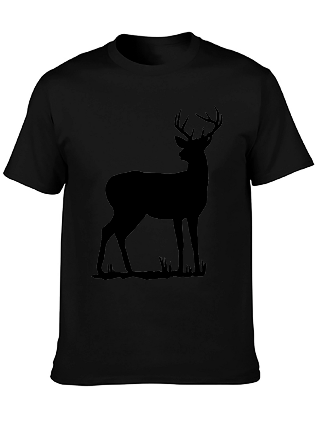 Black Deer Silhouette Graphic T-Shirt