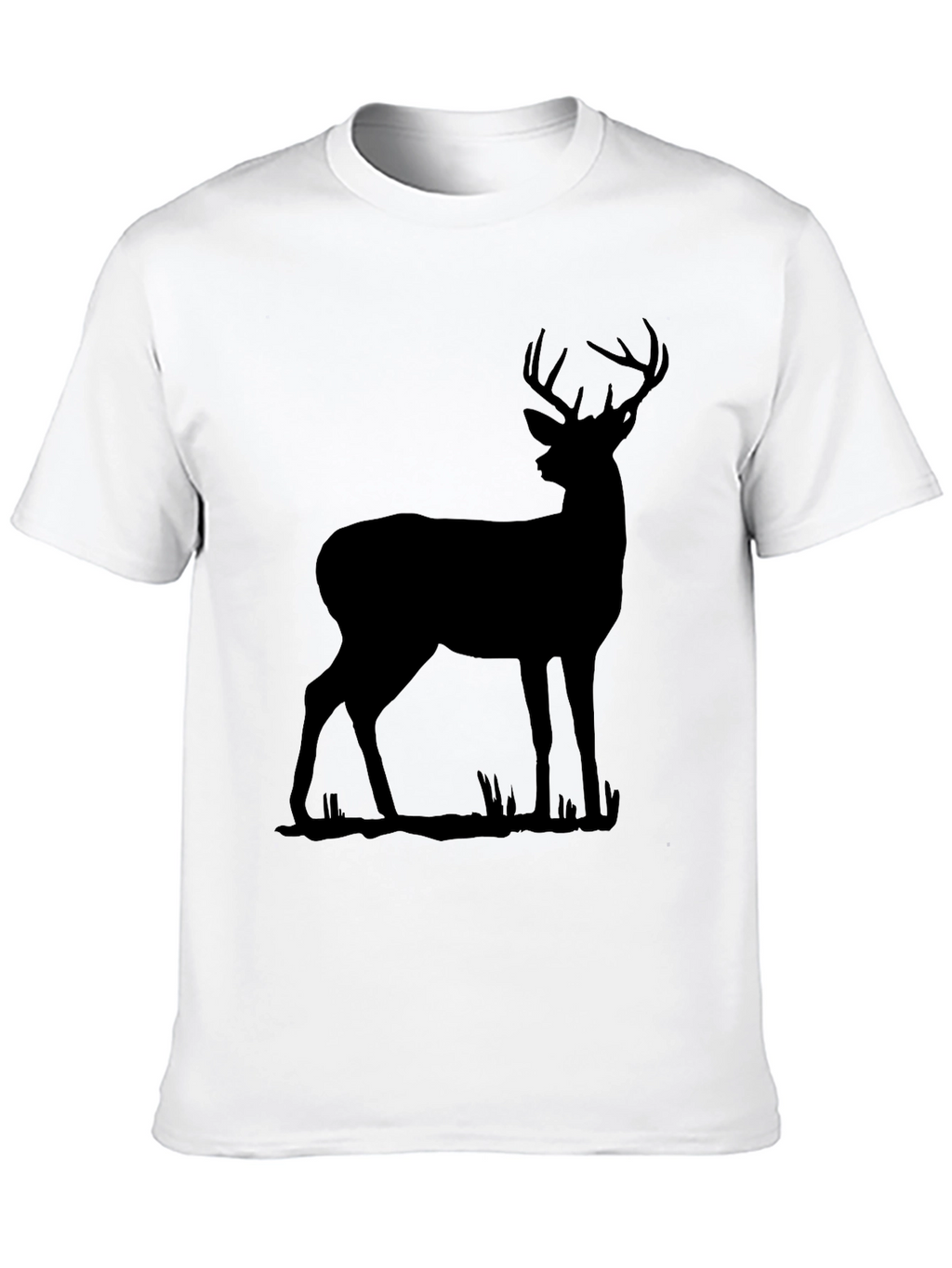 Black Deer Silhouette Graphic T-Shirt