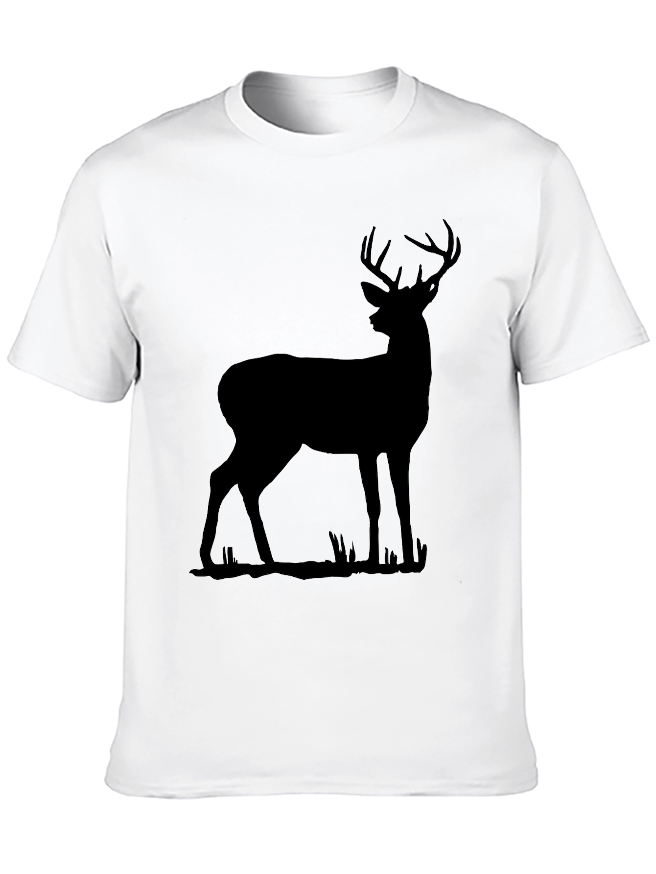 Black Deer Silhouette Graphic T-Shirt