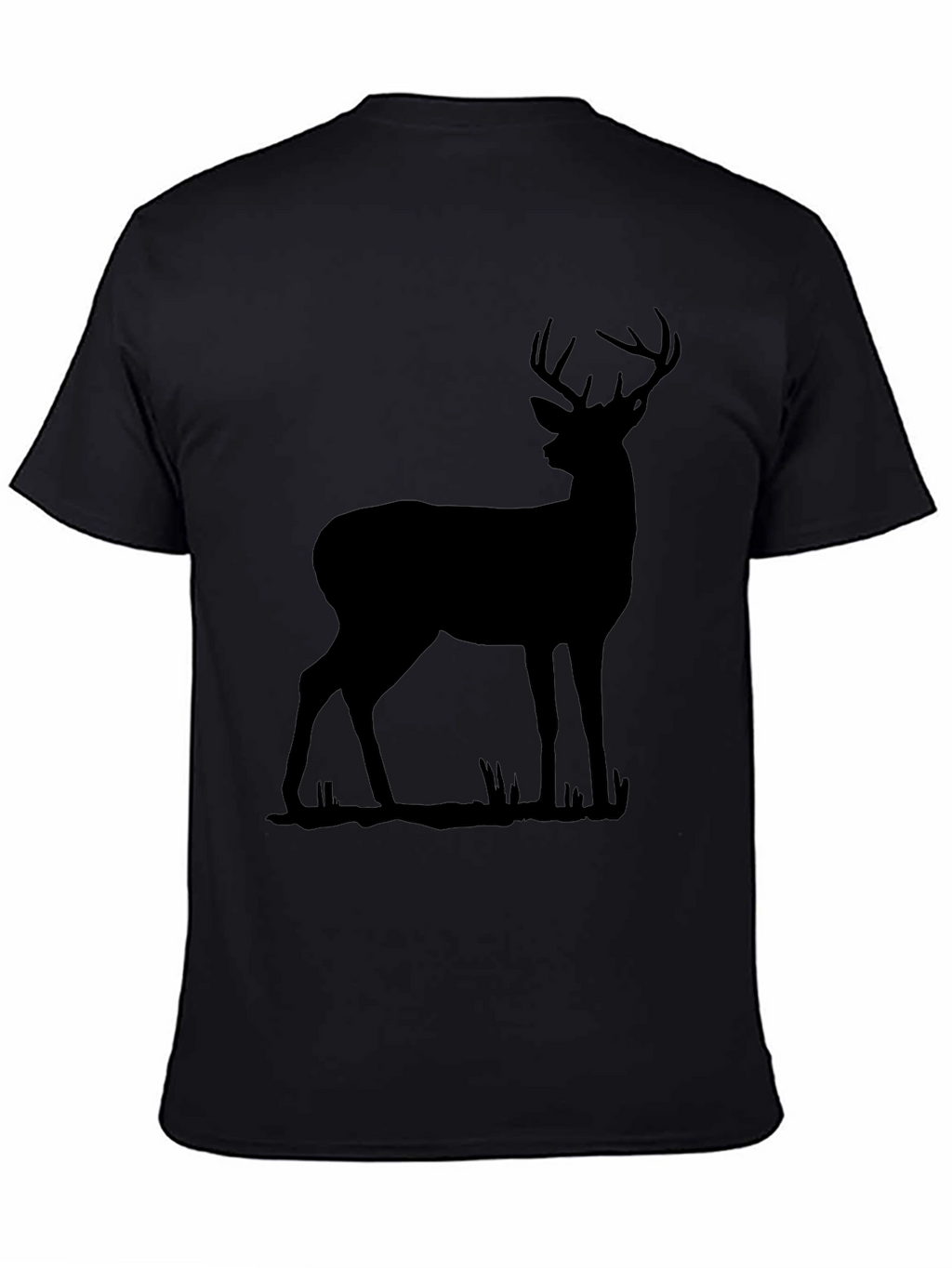 Black Deer Silhouette Graphic T-Shirt