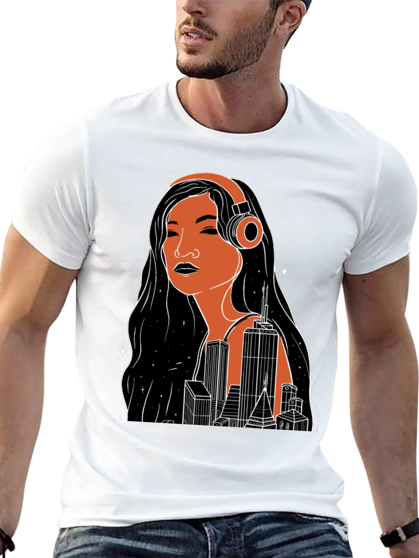 Urban Beats Graphic Tee - Cityscape Woman