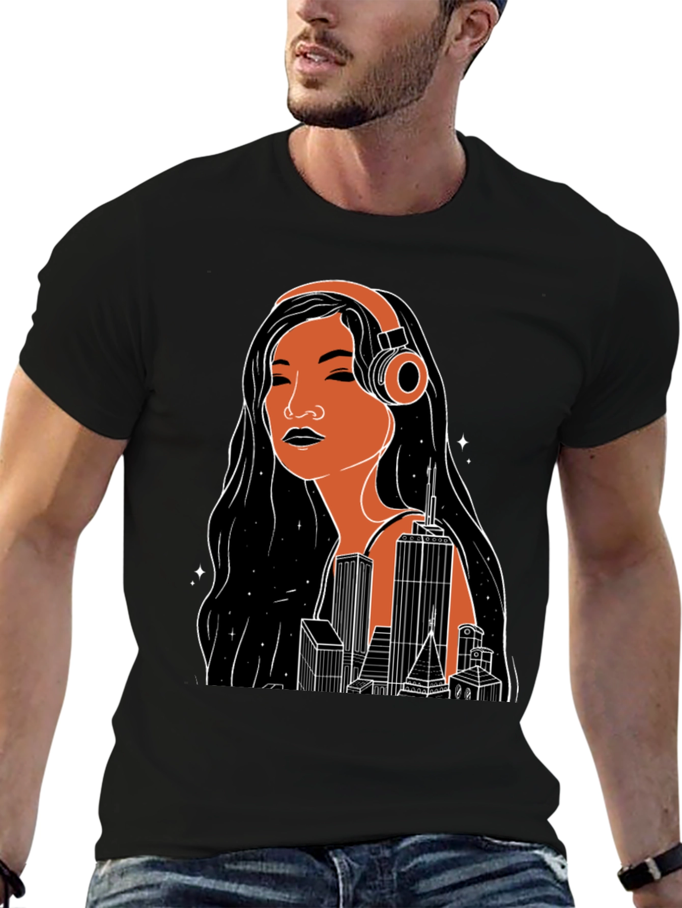 Urban Beats Graphic Tee - Cityscape Woman