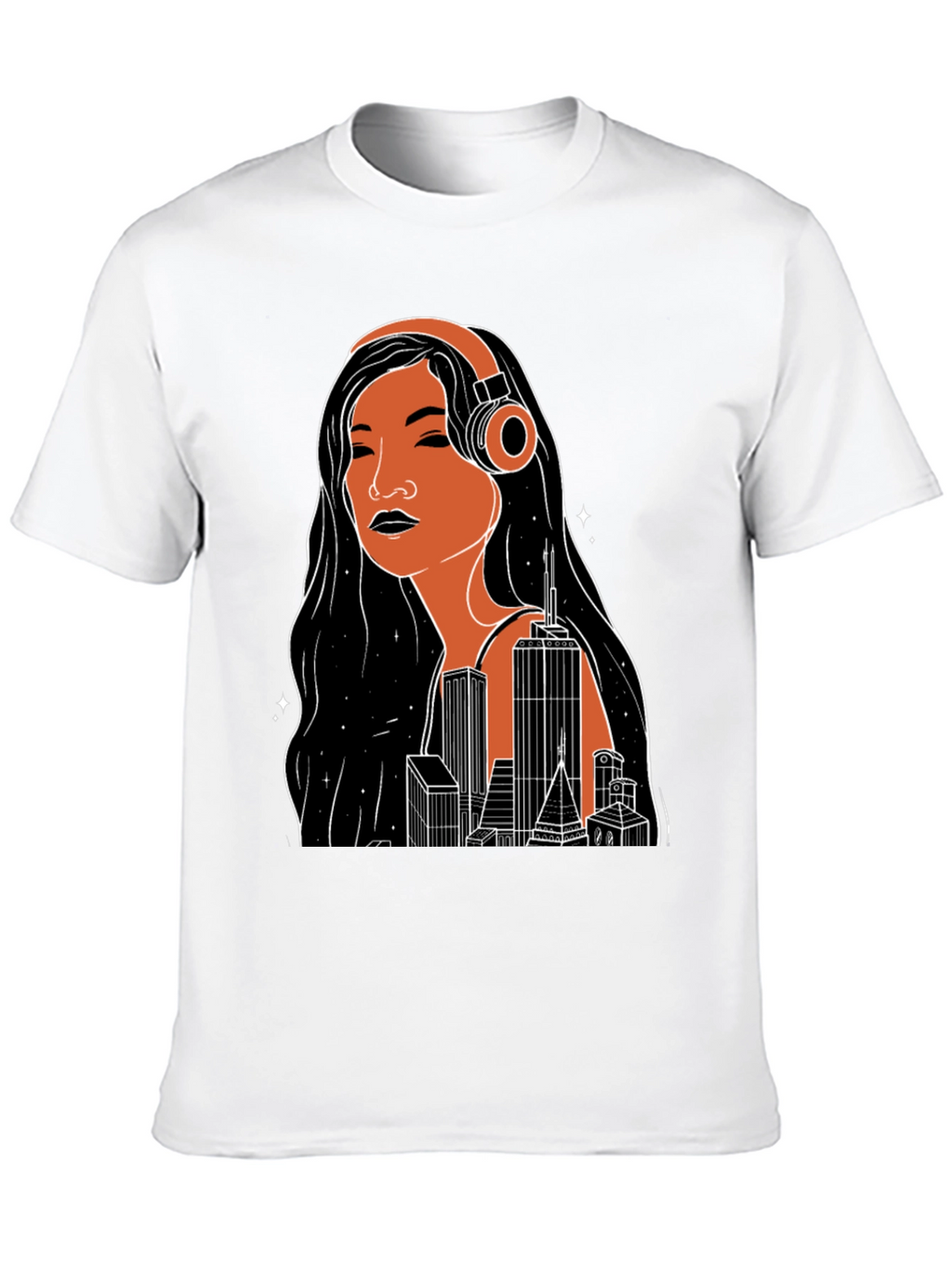 Urban Beats Graphic Tee - Cityscape Woman