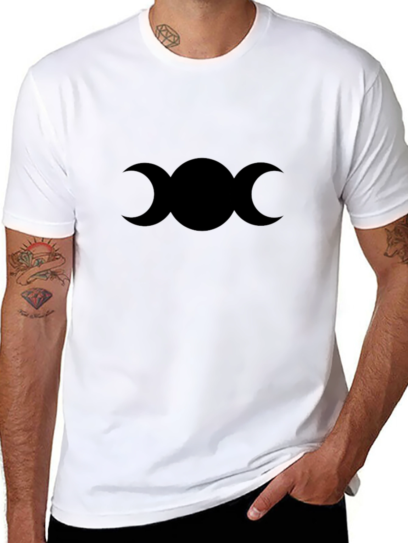 Triple Moon Goddess Black T-Shirt