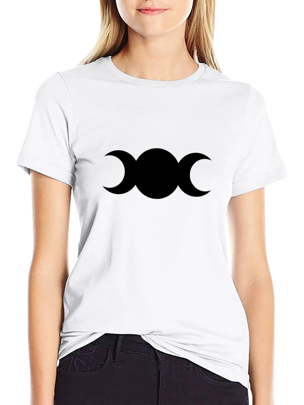 Triple Moon Goddess Black T-Shirt