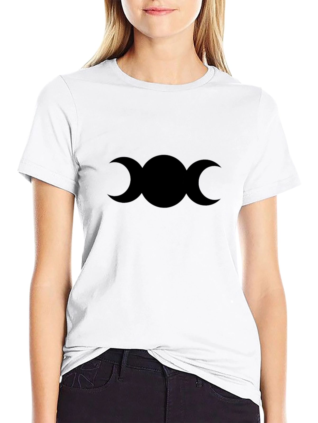 Triple Moon Goddess Black T-Shirt