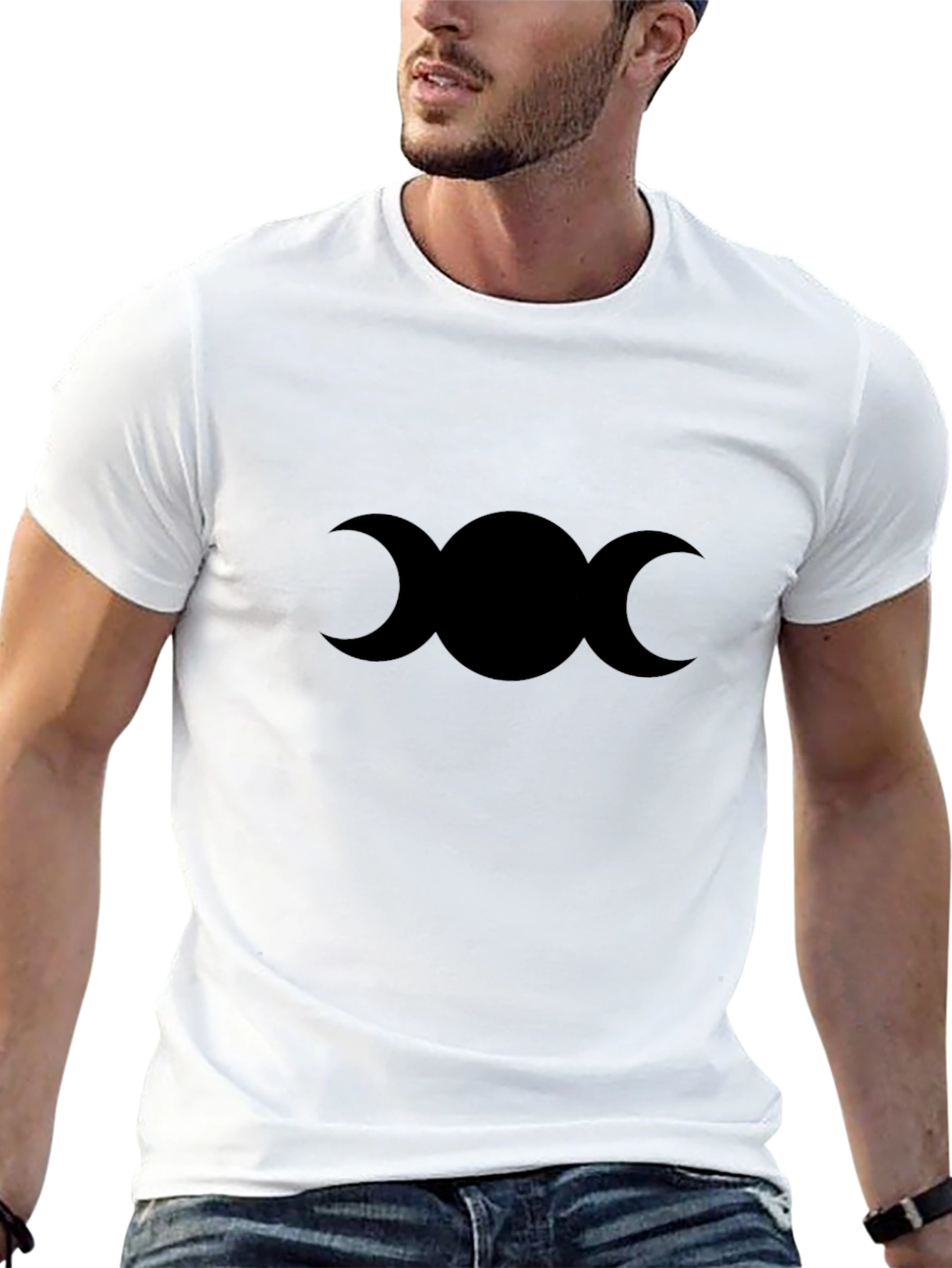 Triple Moon Goddess Black T-Shirt