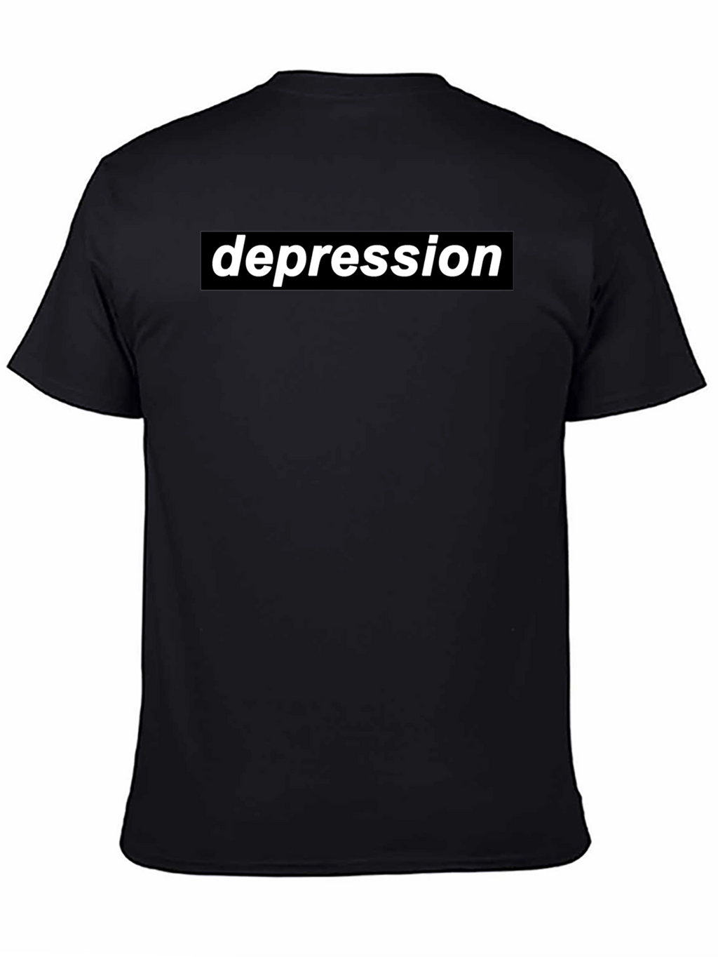 Depression Graphic T-Shirt - Black Crew Neck Tee