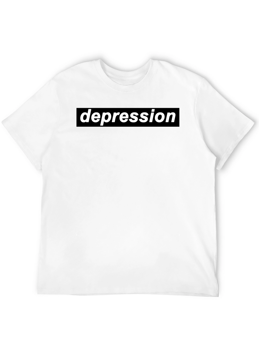 Depression Graphic T-Shirt - Black Crew Neck Tee