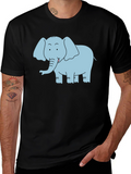 Cute Elephant Graphic T-Shirt - Black Unisex Tee