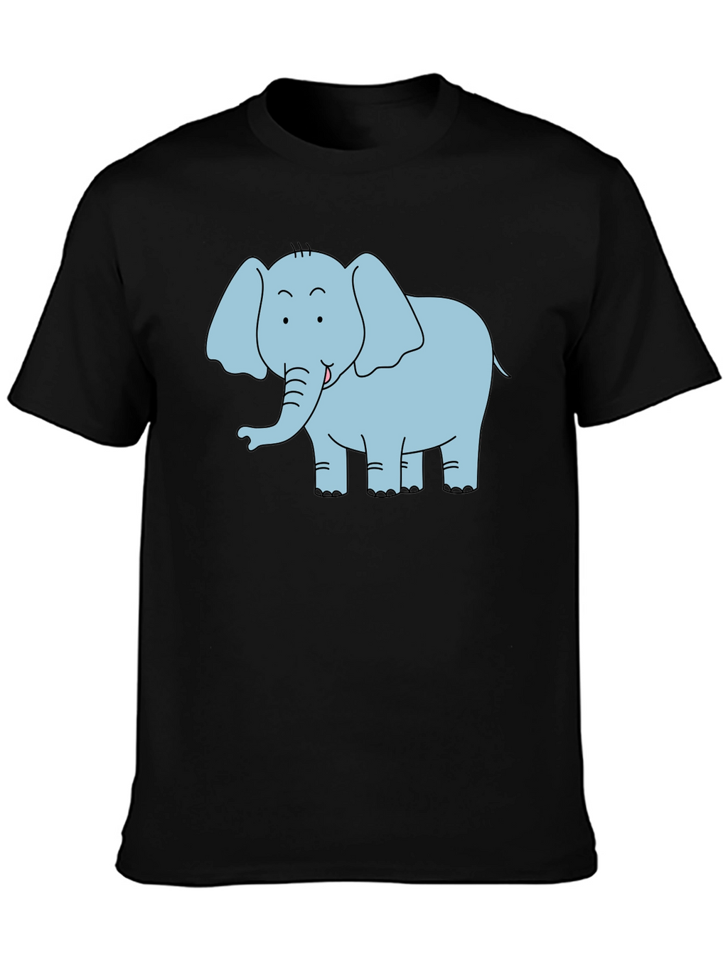 Cute Elephant Graphic T-Shirt - Black Unisex Tee