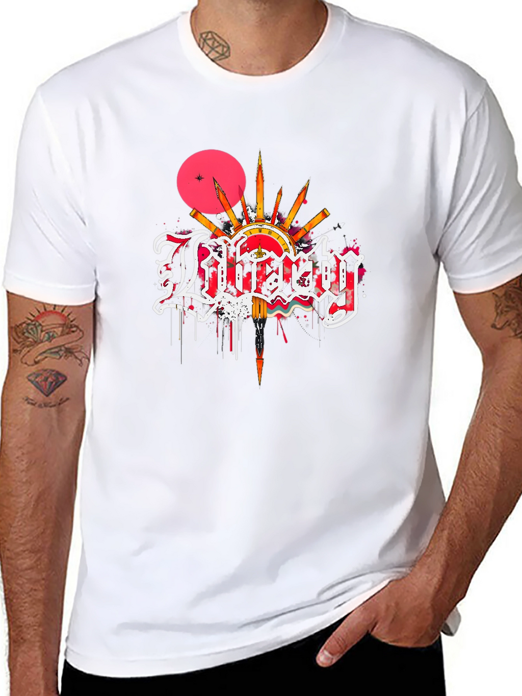 Liberty Graphic Print Black T-Shirt