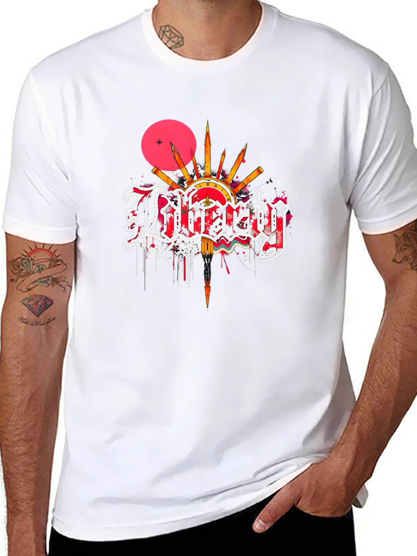 Liberty Graphic Print Black T-Shirt