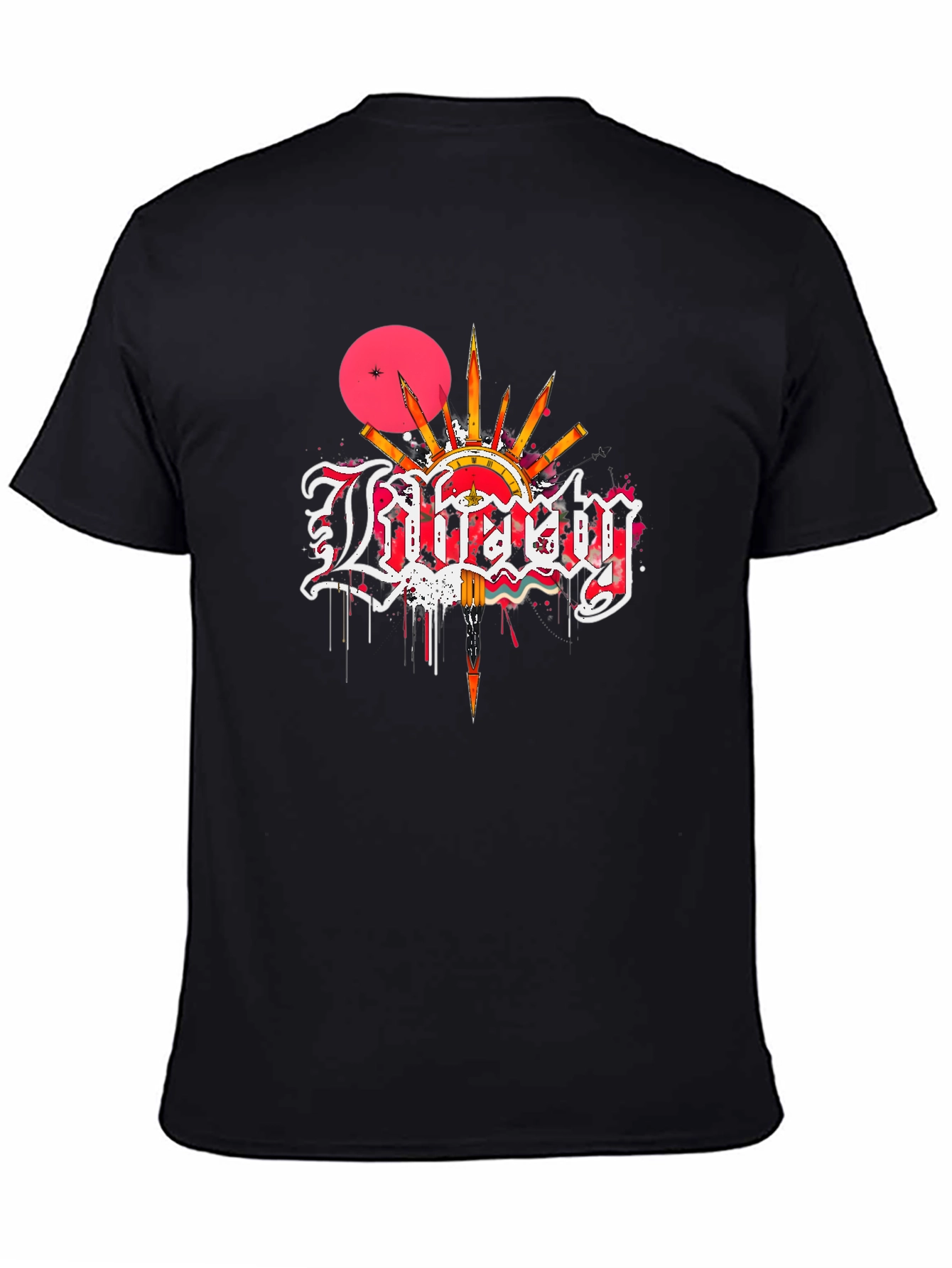 Liberty Graphic Print Black T-Shirt