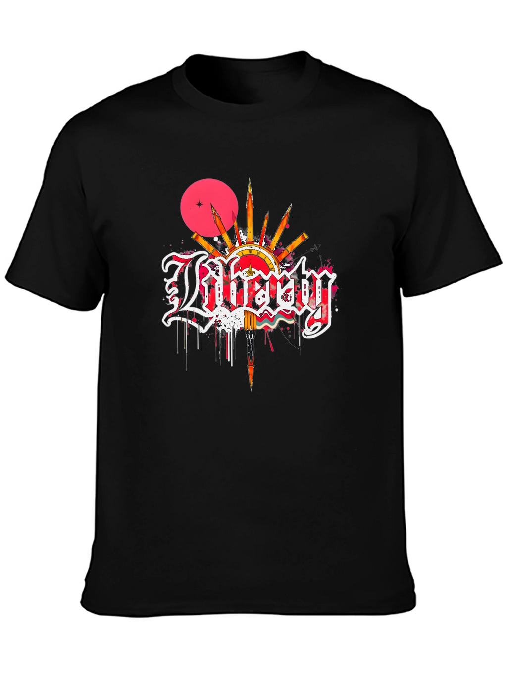 Liberty Graphic Print Black T-Shirt