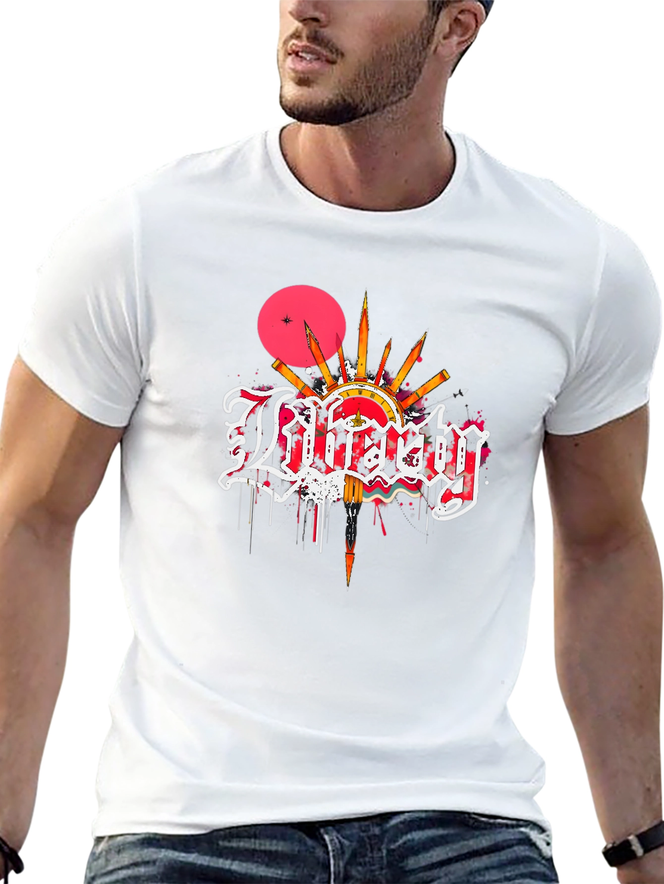 Liberty Graphic Print Black T-Shirt