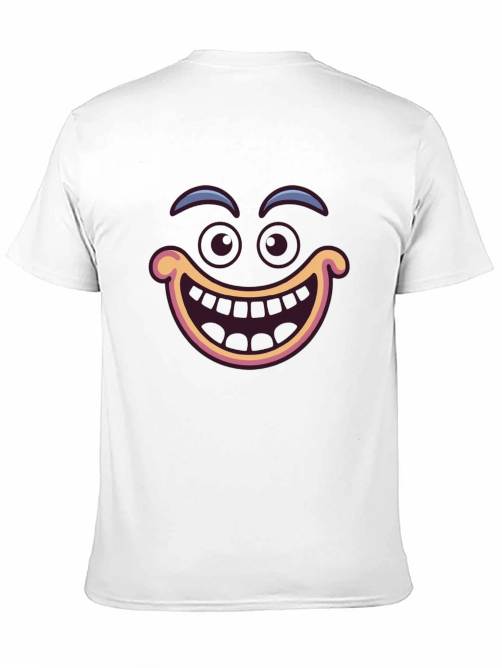 Funny Cartoon Face Black T-Shirt
