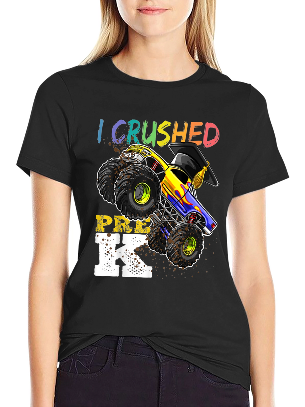 Crushed Pre-K Monster Truck Graduation T-Shirt