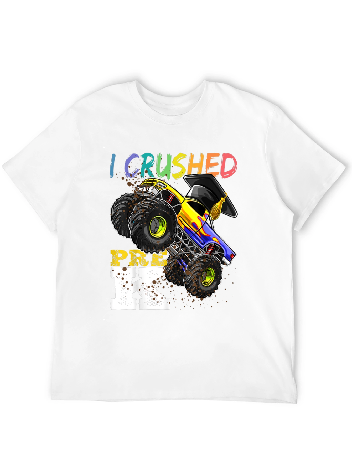 Crushed Pre-K Monster Truck Graduation T-Shirt