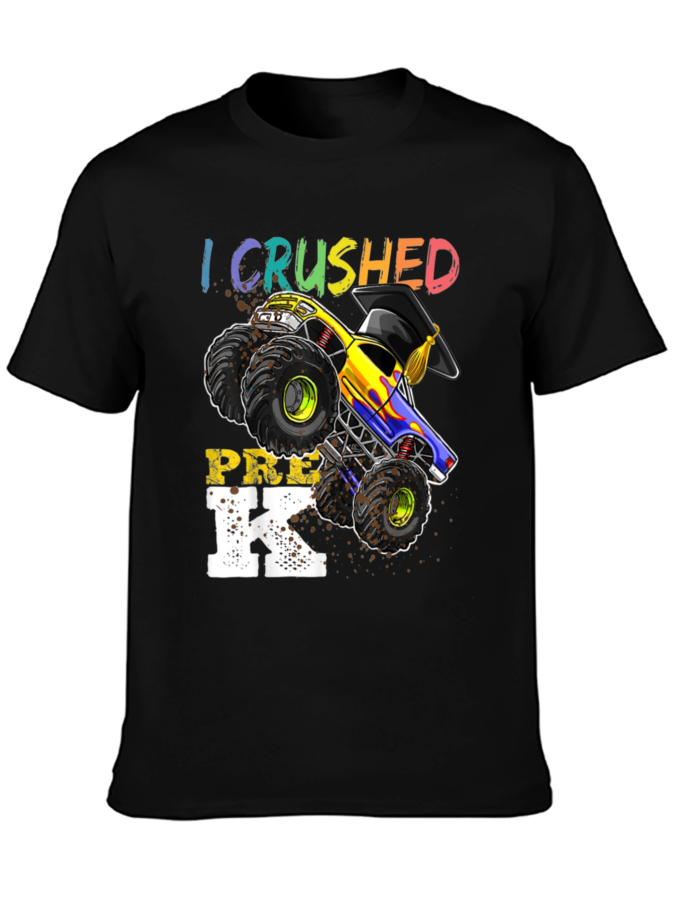 Crushed Pre-K Monster Truck Graduation T-Shirt