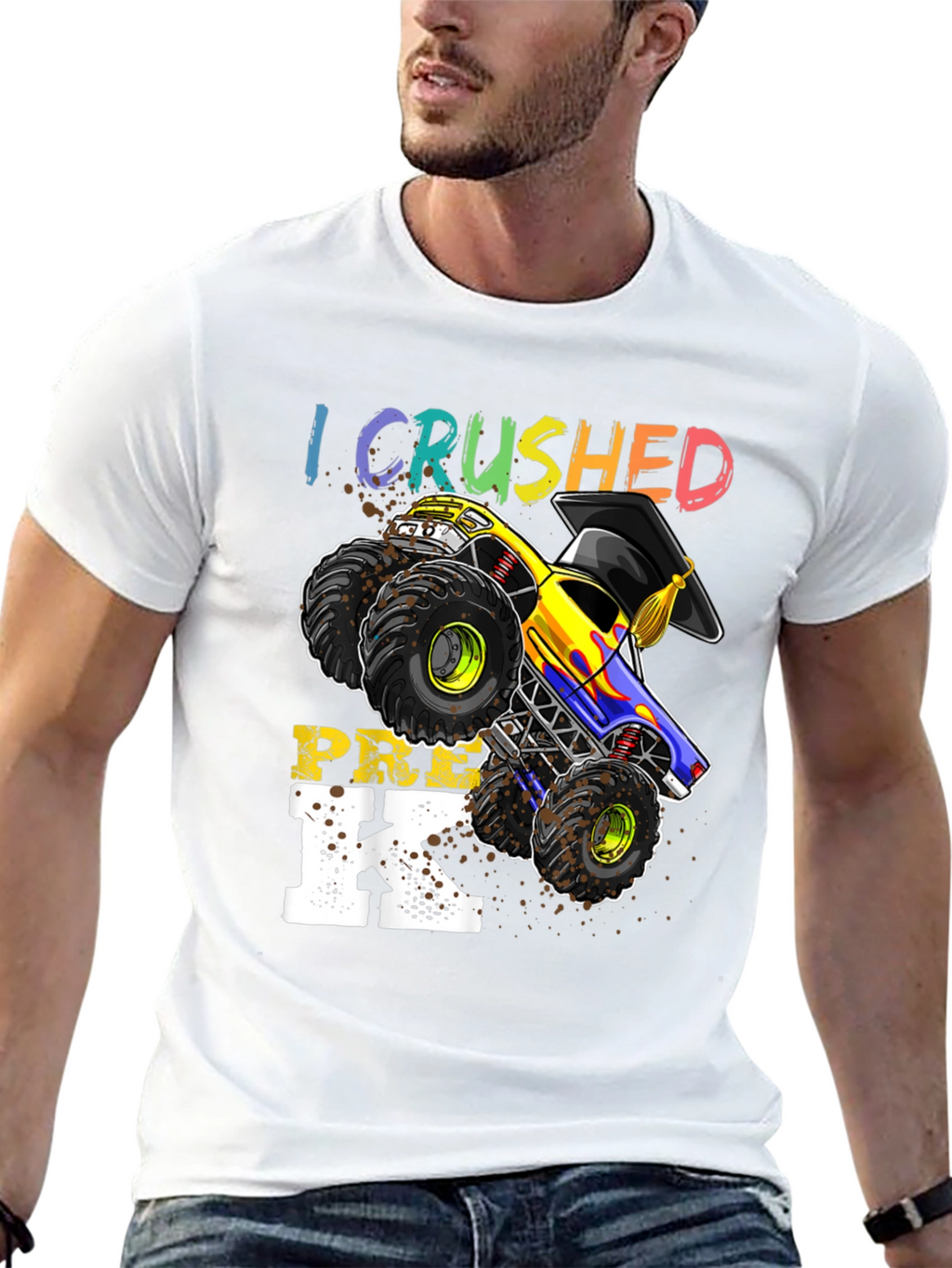 Crushed Pre-K Monster Truck Graduation T-Shirt