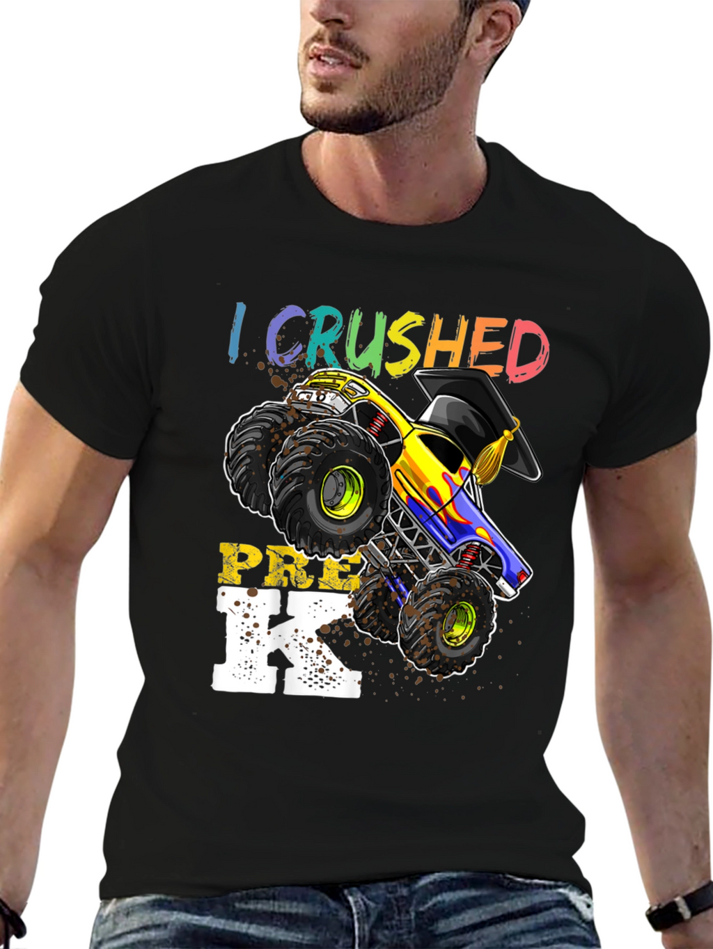 Crushed Pre-K Monster Truck Graduation T-Shirt