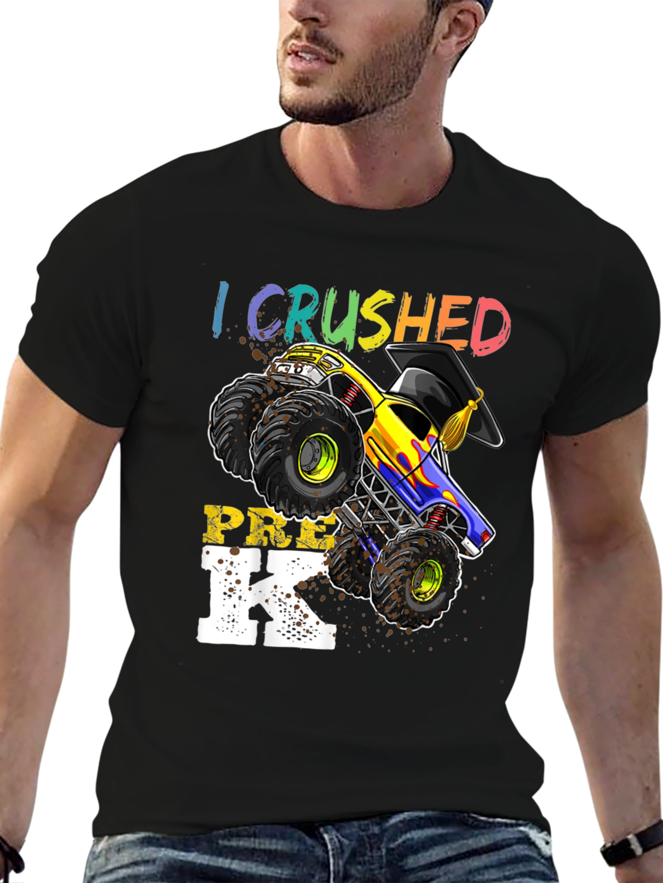 Crushed Pre-K Monster Truck Graduation T-Shirt