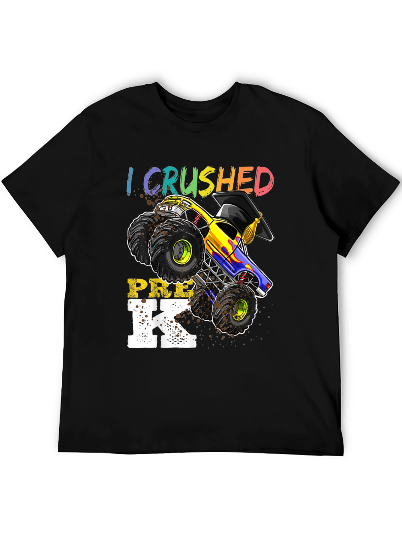 Crushed Pre-K Monster Truck Graduation T-Shirt
