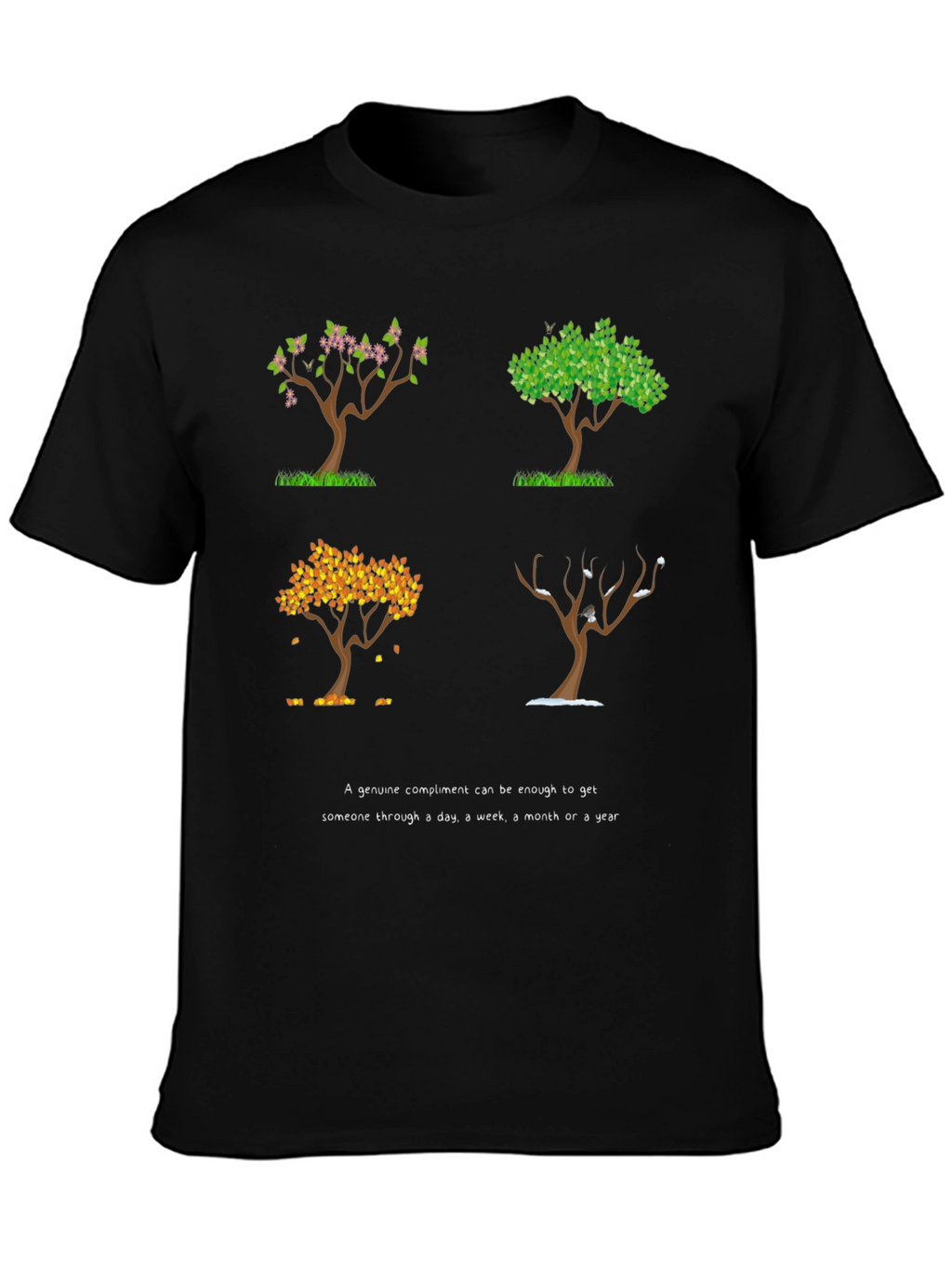 Four Seasons Tree Graphic T-Shirt - Compliment Reminder