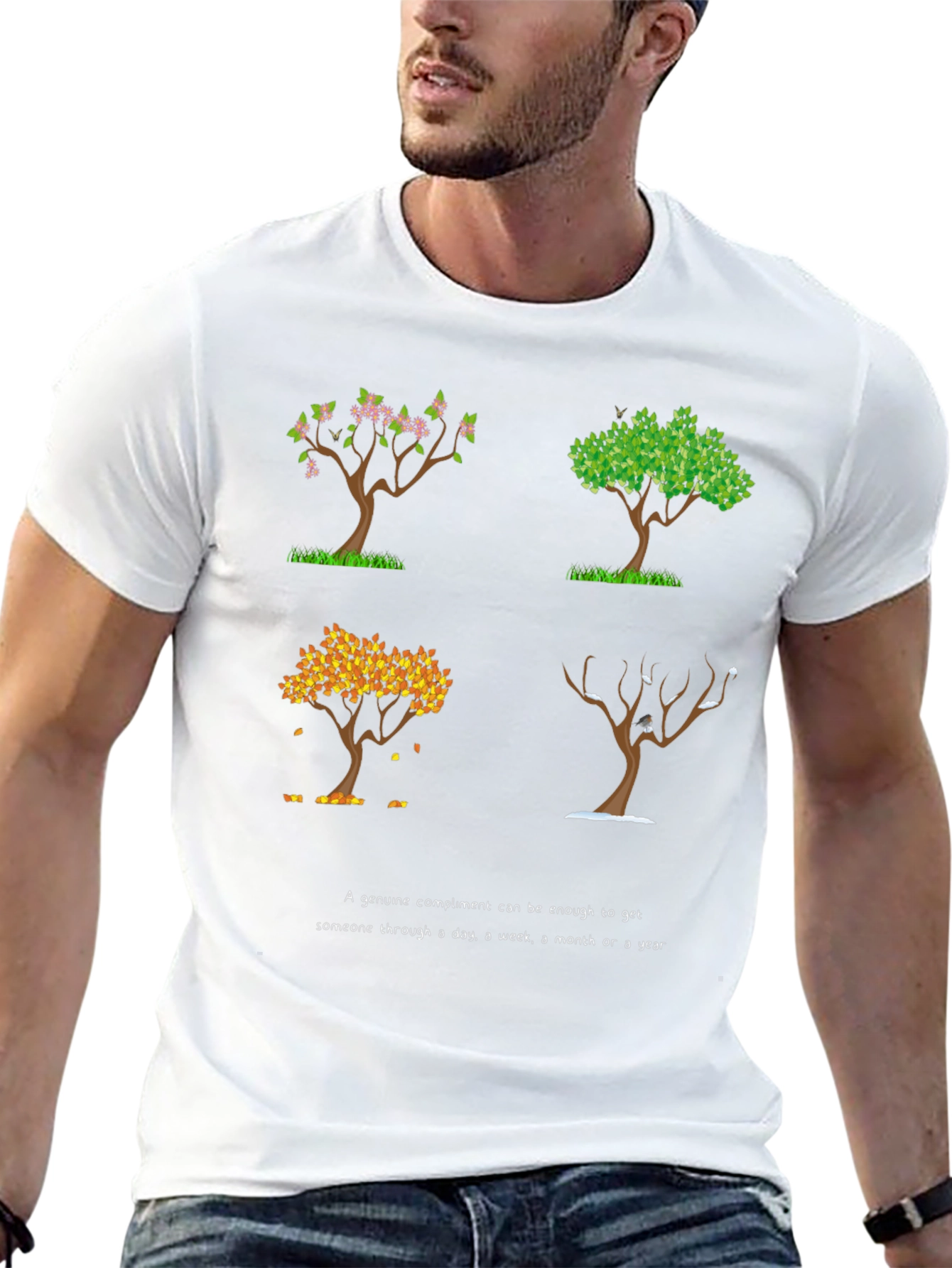 Four Seasons Tree Graphic T-Shirt - Compliment Reminder