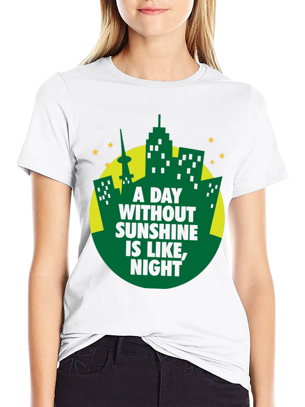 A Day Without Sunshine Mens Black T-Shirt