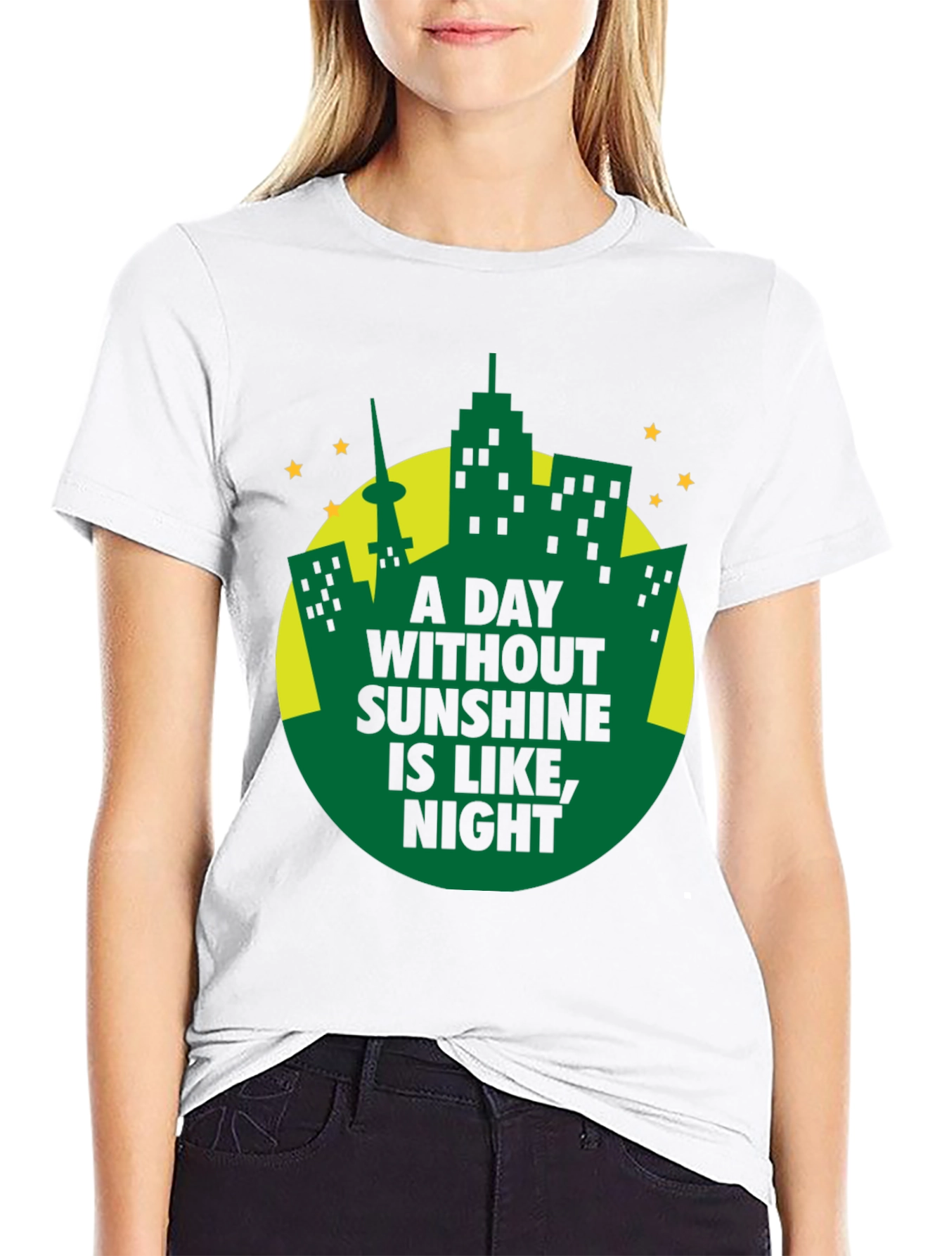 A Day Without Sunshine Mens Black T-Shirt